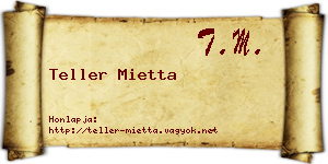 Teller Mietta névjegykártya